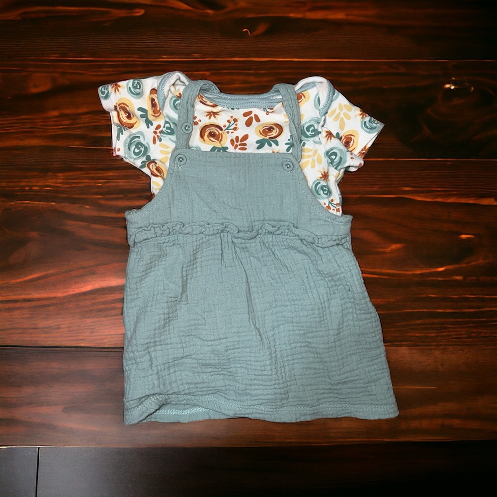 ☠️5/$20 CHICKPEA | BABYS SKIRT OVERALL FLORAL OUTFIT